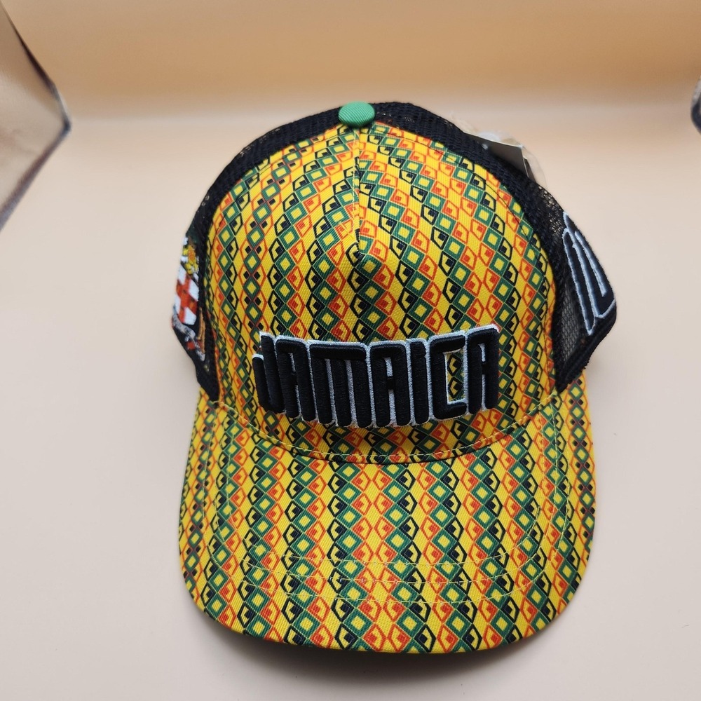 Headgear Classics Hat Cap Snap Back Youth One Size Jamaica Soccer Mesh Trucker